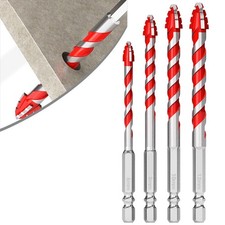 4PCS Forets Multi Taille pour Perçage pour Carrelage Verre Bois Métal 6 12mm