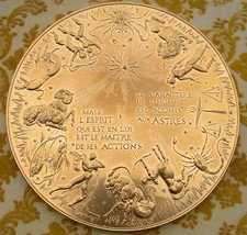 GROSSE MEDAILLE par Raymond Corbin SIGNES DU ZODIAQUE diamètre 9,8cm  poids 351g