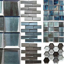 Pâte de Verre Combinaison Mosaïque Crédence Cuisine Brique Murale 3D-Optik Noir