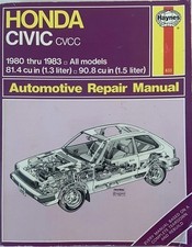 1980-1983 Civic Haynes Automotive Réparation Manuel Cvcc Honda Atelier Service