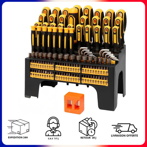 Coffret tournevis 131 pièces - coffret,