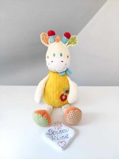 Peluche/Doudou Pantin Girafe/Vache Jaune Champignon Pomme Mots D'enfants Leclerc