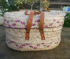 Panier pour le Marché ou la Plage  ancien Osier 41x24 X22cm de haut