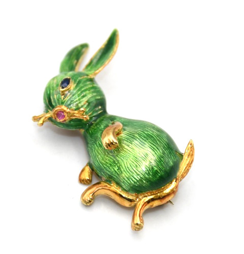 Broche vintage lapin avec - lapin,