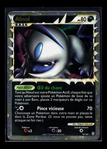 Carte pokémon absol 102 - absol, 91/102