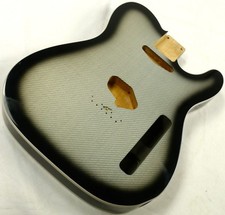Tele Body 3 pcs North American Alder Fiber Glass Veener Silver/Black 2.75kg