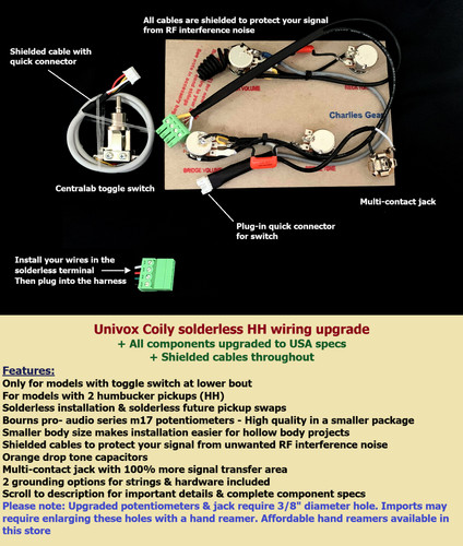 Univox solderless wiring - univox, hh