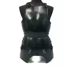 Combinaison médiévale demi-corps cuirass noir ancienne veste guerrier de comb...