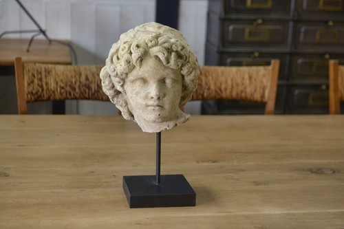 Sculpture tête pierre - tête, en