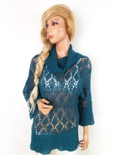 CHARLOTTE RUSSE Tunique en Tricot pour Femmes Une couleur Turquoise L Manche 3/4