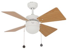 Petit Ventilateur plafond avec Lumière Breezer Hêtre 81 cm Ventilateur Lampe