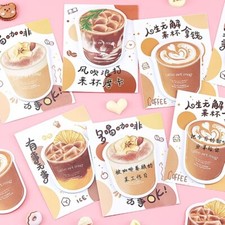 Sweet Latte Macchiato & Café Haftnotizen Memo Pad Papier Kawaii 1X Pièce NEU