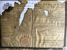 FRANCE BREVET DE L'ORDRE DE SAINT LOUIS 1829 GARDE DU CORPS DU ROI CIE GRAMONT