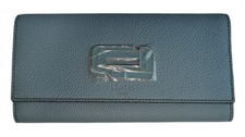 Portefeuille rabat cuir Bleu Lancel 