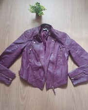 °Veste/perfecto simili cuir violet T36 TBE°