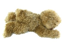 Peluche ours beige marron clair Louise Mansen allongé 40 cm