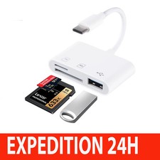USB C Lecteur de Carte SD, Adaptateur Lecteur Carte SD USB C vers Micro SD, USB