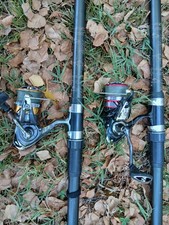 Deux Cannes  Caperlan Plus Deux Moulinet Daiwa garnie de tresse 