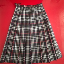 Burberrys London Vintage Jupe longue plissée Nova Check bleue