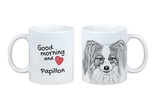 Papillon tasse avec chien