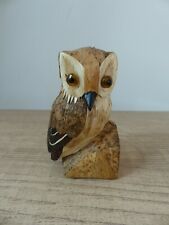 Statuette Bibelot Chouette Hibou Perchée Vintage 