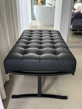 Bauhaus Banque Cuir Mat Noir