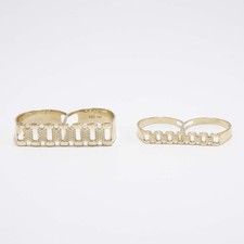 Bague À Deux Doigts En Or Jaune Texturé 10K Rlx Railroad