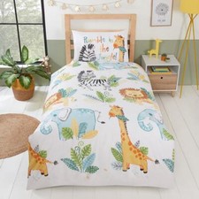 Rumble dans La Jungle Housse Couette Simple & D'Oreiller Set Enfants Lion Zèbre