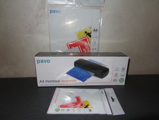 PAVO plastifieuse noire A4 - neuve + KDO 2 pochettes x 25 feuilles A4 + A6