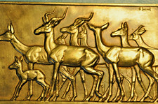 THENOT PLAQUE MEDAILLE BRONZE ANTILOPES 1893-1963     RARE