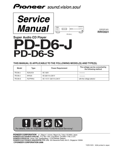 Service manuel instructions - service, d'instructions
