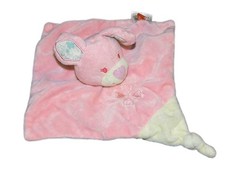 Doudou plat souris lapin rose