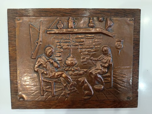 Tableau cuivre repoussé - tableau,