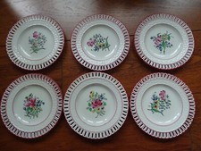 LUNEVILLE 6 ANCIENNES TOUTES PETITES ASSIETTES AJOUREE  REVERBERE 14,8 cm