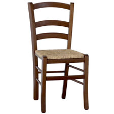 Chaise En Bois Venezia Noyer Foncé Avec Assise En Paille