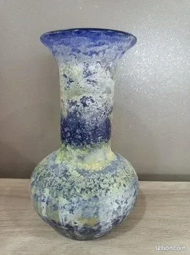 Vase vintage verre soufflé - verre,