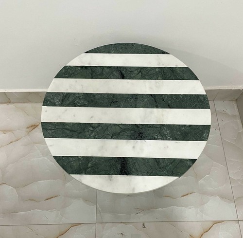 Rond café table vert blanc - vert,