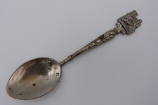 CUILLÈRE CAFÉ EN MÉTAL  ARGENTE, POINCONNÉ, AA LYON AUGIS "MONACO" / BON ETAT