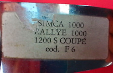 Springalex Rare Volant Cuir Simca 1000 Rallye Coupé Bertone 1200S Volante