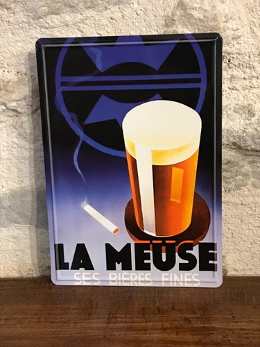 Plaque métal bieres - métal, la