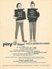 PUBLICITE ADVERTISING 064  1963  PIXY   pantalons TERGAL enfants