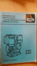 HATZ moteur diesel E573 E673 - E 573 673 : catalogue de pièces 1985 (02/85)