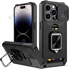 Coque Renforcée Noire iPhone 14 Plus - Antichoc, Cache-Appareil & Porte-Carte