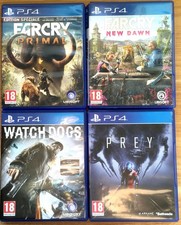 LOT 4 JEUX PS4 COMPLETS FR - FARCRY PRIMAL NEW DAWN WATCH DOGS PREY - CIB OVP