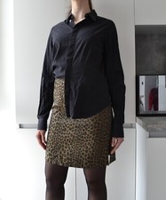 Chemise HELMUT LANG femme vintage années 90 manches longues coton noir taille 42