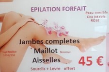 Epilation forfait cire jetable basse température institut princesse juan les pin