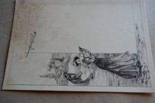 Projet ancien original encre MENU Sport GOLF Dames signé HAZERYON ,  Wetterwald