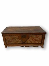 COFFRET POLYCHROME. BOIS DE PIN 18ÈME - 19ÈME SIECLE