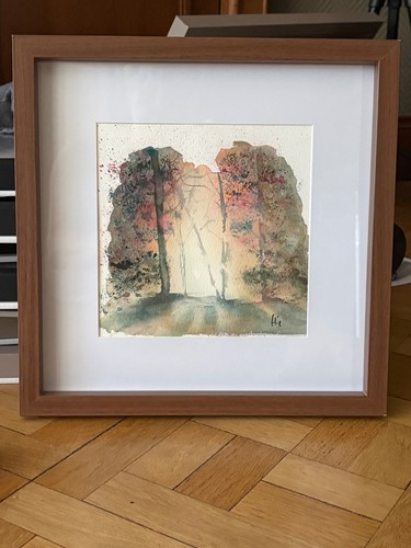 Cadre aquarelle forêt - cadre,