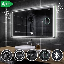 Miroir Salle De Bain Lumineux LED BARCELONA | BLUETOOTH | HORLOGE | INTERRUPTEUR